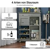 SoBuy kuhinjska omarica na kolesih sive barve v skandinavskem slogu, (20814682) | Shoptok.si