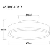 Globo LED stropna svjetiljka Doro (Ø x V: 300 cm x 60 mm, 12 W, Srebrna, Bijela, Topla bijela, Okrugla) | shoptok.hr