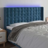  LED uzglavlje tamnoplavo 183 x 16 x 118/128 cm od tkanine | shoptok.hr