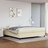  Box spring postelja z vzmetnico krem 200x200 cm umetno usnje, (20727118) | Shoptok.si