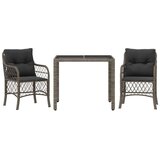  3-dijelni bistro set od poliratana s jastucima sivi | shoptok.hr