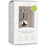 EasyToys Metal No.7 - analni dildo z belim kamnom v obliki srca - srebrn (3cm) | Shoptok.si