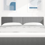 vidaXL LED glava postelje PLAIN dizajn svetlo siva 80 cm žametna tkanina | Shoptok.si