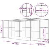  Kavez za mačke 6 x 3 x 2,5 m od pocinčanog čelika | Eponuda.com