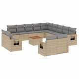 Maison Chic Seti vrtnega pohištva - Vrtna garnitura - Vrtni pohištvo set 14-delna z blazinami bež poli ratan, (21810246) | Shoptok.si