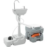 vidaXL kamperski stol sivo tijelo+bijeli poklopac+cool siva | shoptok.hr