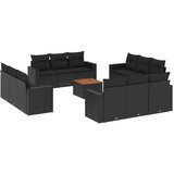  13-dijelni set vrtnih sofa s jastucima poliratan crni | shoptok.hr