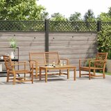  Sjedeća garnitura za vrt 4 pcs Prirodna Čvrsto teak drvo | Eponuda.ba
