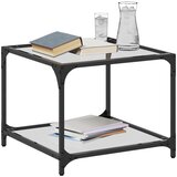  Stolići s prozirnom staklenom površinom 2 kom 50x50x40 cm čelik | Eponuda.com