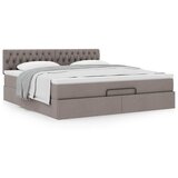 vidaXL otomanski krevet s madracem smeđesivi 180x200 cm od tkanine | shoptok.hr