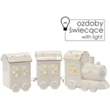 Božićni ukras porculanski vlakić s vagonima i LED svjetlom - 28,8 x 6,6 x 10,5 cm