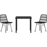  3-dijelni set za objedovanje u vrtu crni poliratan | shoptok.hr