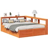  Knjižna postelja brez vzmetnice vošč. rjava 140x200 cm borovina, (21790786) | Shoptok.si