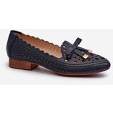 Boto Women's Navy Blue Cutout Ballerina Flats with Bow Nestavia | ePonuda.com