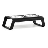 MiaCara kovinski komplet posod s podstavkom za pse desco black s | Shoptok.si