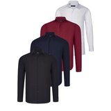 Dewberry QUAD SET G726 SHIRT-BLACK-WHITE-NAVY BLUE-BURGUNDY Dewberry QUAD SET G726 SHIRT-BLACK-WHITE-NAVY BLUE-BURGUNDY Slike