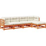  The Living Store Vrtna sedežna garnitura 5-delna z blazinami voščeno rjava - Vrtna Sedežna Garnitura, (21447118) | Shoptok.si