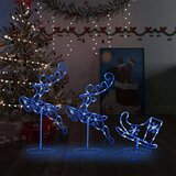 vidaXL Akrilni božićni sob sa saonicama 260 x 21 x 87 cm plavi | shoptok.hr