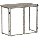 vidaXL Zložljiva vrtna miza Grey 90x51x75 cm Poly Rattan | Shoptok.si