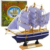  Kolekcionarski model ukrasnog jedrenjaka bijelo-plave boje 16x15cm | shoptok.hr