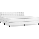  Box spring postelja z vzmetnico bela 200x200 cm umetno usnje, (20788845) | Shoptok.si
