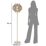 Mauro Ferretti Bež stoječa svetilka s kovinskim senčilom (višina 155 cm) Space – | Shoptok.si
