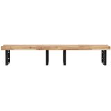  Zidna polica za umivaonik od čelika i masivnog bagremovog drva Smeđa 140 x 50 x 4 cm | shoptok.hr