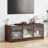 TV omarica s steklenimi vrati rjavi hrast 102x37x42 cm | Shoptok.si