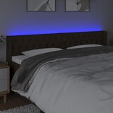  LED uzglavlje tamnosmeđe 183x16x78/88 cm od tkanine | shoptok.hr
