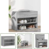 The Living Store Klop za čevlje siva sonoma 60x30x45 cm konstruiran les - Klop Za Čevlje, (21744418) Cene