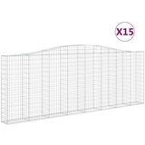 vidaXL Obokane gabion košare 15kosov 400x30x140/160cm pocinkano železo, (21000467) Cene