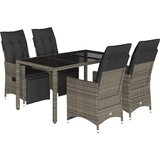  5-dijelni vrtni bistro set od poliratana s jastucima sivi | Eponuda.com