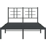 Metalni Kovinski posteljni okvir z vzglavjem črn 120x190 cm | Shoptok.si