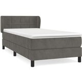 Box spring postelja z vzmetnico temno siva 100x200 cm žamet, (20846731) | Shoptok.si