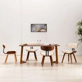  Jedilni stoli 4 kosi krem ukrivljen les in umetno usnje, (20700187) | Shoptok.si