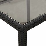  Vrtni stol sa staklenom pločom crni 190x90x75 cm od poliratana | shoptok.hr