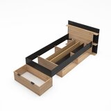 Marckeric Crni/u prirodnoj boji krevet u dekoru hrasta s prostorom za odlaganje bez podnice 90x200 cm Albo – | shoptok.hr