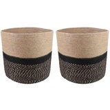  Set saksija za biljke 2 kom. Prirodna i crna Ø 28 x 28 cm - Prirodna i crno Ø 28 x 28 cm Cijene