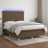  Box spring s madracem LED tamnosmeđi 140x190 cm tkanina | shoptok.hr