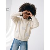 Sinsay Crewneck majica s pamukom i našivcima u obliku leptira | shoptok.hr