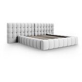 Micadoni Home Svijetlo sivi tapecirani bračni krevet s prostorom za odlaganje s podnicom 160x200 cm Mamaia – | shoptok.hr