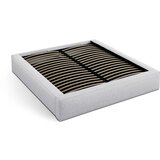 Micadoni Svijetlo sivi tapecirani bračni krevet s prostorom za odlaganje s podnicom 140x200 cm Simon – | shoptok.hr