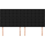  Posteljno vzglavje 4 kosa črn 80x5x78/88 cm blago, (20952258) | Shoptok.si