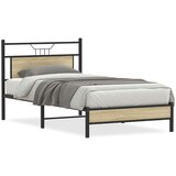 vidaXL Posteljni okvir brez vzmetnice hrast 100x200 cm inženirski les | Shoptok.si