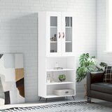 vidaXL Visoka omara bela 69,5x34x180 cm inženirski les | Shoptok.si
