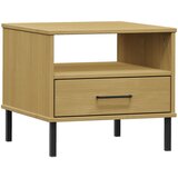 Maison Chic Nočna omarica - Nočna miza - Nočna mizica s kovinskimi nogami rjava trdna borovina OSLO, (21690647) | Shoptok.si