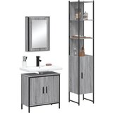 vidaXL 3-dijelni set kupaonskog namještaja siva boja hrasta drveni | shoptok.hr