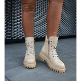 Gemre Beige leather insulated ankle boots Karino | Shoptok.si