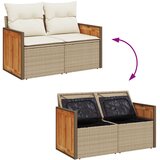  7-dijelni set vrtnih sofa s jastucima bež od poliratana bagrem | shoptok.hr