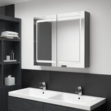 vidaXL LED kopalniška omarica z ogledalom siva 80x12x68 cm Cene